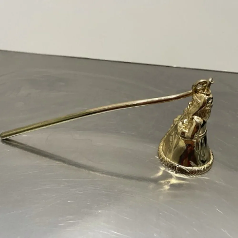 The Bombay Company Santa Claus Candle Snuffer Gold-Tone Cast Metal The Bombay Co